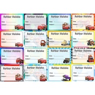 Cars Mcqueen Label sticker book name class group custom sticker label name sticker customised sticke