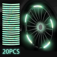 20 Pcs Car Wheel Reflective Sticker Super Bright Colorful Reflective Strip Night Driving D-227