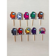 AMONG US CUPCAKE TOPPER AMONG US CUPCAKE TOPPER AMONG US TOPPER/ CUPCAKE DECORATIVE/