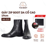 Giày Da Nam Khóa Kéo Đế Cao Su Thời Trang Nam Giày Zip Boot Da Cổ Cao 19cm - Xưởng Giày Chelsea Boot