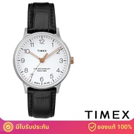 Timex TW2R72400 นาฬิกาข้อมือผู้ชายและผู้หญิง สายหนัง สีดำ