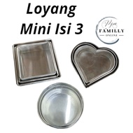 MINI ROUND MINI LOVE MINI SQUARE Bolu Pan, 9x9x4cm, 10x10x4cm, 11x11x4cm / Mini Brownies Pan / Squar