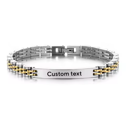 6MM Punk Custom Engraved Name Stainless Steel Bracelet Unisex Personalized Logo ID Watch Band Jewelr