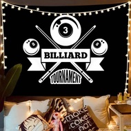 Billiard Club Wall Background with Hanging Fabric Live Stream Decoration.