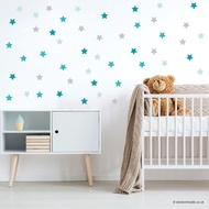 stiker dinding wallpaper dekorasi rumah bintang star polkadot love