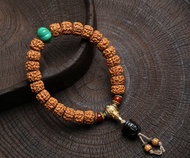 原創藏式金剛菩提子手串  原籽直切五瓣藏式雙龍  頂級完美