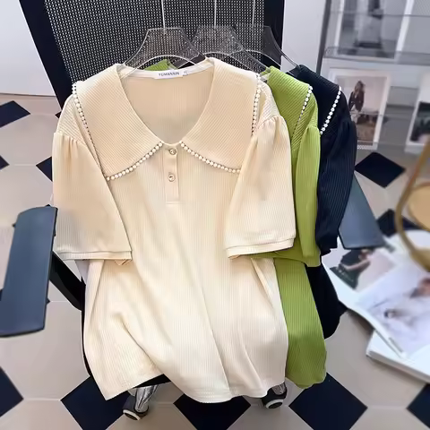 160Kg Plus Size Women Bust 170 Summer Loose Short Sleeve Shirt-dress 3 Colors 5XL 6XL 7XL 8XL 9XL