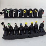 8-in-1Right Angle Universal Laptop DC Power Supply Adapter Connector Plug AC DC Jack Charger Power A