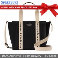 Kate Spade Handbag In Gift Box Kip Canvas Small Tote Black # KG767