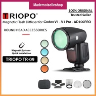 Triopo TR09 - Magnetic Flash Diffuser for Godox V1 - V1 Pro - H200R - AD100Pro - Round Head Flash Di