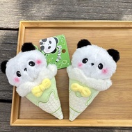 Creative Ice Cream Panda Doll Plush Keychain Keychain Backpack Pendant Jewelry Free Friends Base yy4
