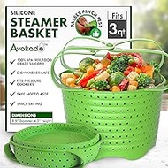 Avokado Silicone Steamer Basket for 3qt Instant Pot [6qt, 8qt avail] and Instant Pot Accessories - Strainer Insert with Silicone Handle - Perfect Pressure Cooker Accessory Protects Non-Stick IP