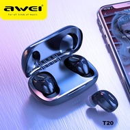 AWEI TWS Mini True Wireless Bluetooth Earbud Touch Sensor Water Resistant Music Game T13 T16 T20 T33 T55