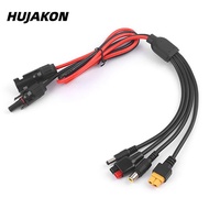HUJAKON  Wire, 1m Length 30A  Panel Extension Cable, Connector 4 in 1 MC4 to DC5521 7909 XT60 Female