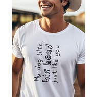 COD Same Shirt My-T Pattern Breathable Shirt Dog Like You-Men's Crooked Front TT Short Sleeve H2EH