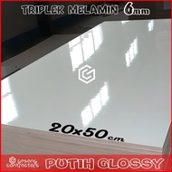 White Melamine Plywood 6mm 20x50 cm (50x20 cm) Glossy White 1 Side | 6 mm 20x50 cm