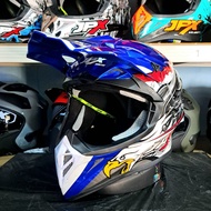 JPX CROSS FOX1 HELMET FX39 PEPSI BLUE FULL FACE ORIGINAL SNI DOT MOTIF