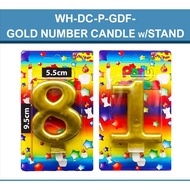 Gold Colour Number Candle / Lilin birthday / 数字蜡烛 5.5CM X 9.5CM