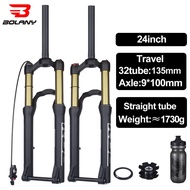 Bolany MTB Fork 24 inch Thru Axle Rear Ultralight Air Suspension Straight Tube Magnesium Alloy Bicycle Front Fork Bike P