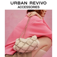 preorder urban revivo chain fluffy whiie/brown Bag