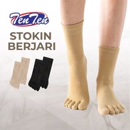 TEN TEN Plain Toe Socks Cycling Running Sock Stokin Jari Pendek Stokin Muslimah Berjari
