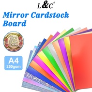 L&C 10pcs 250gsm Glitter and Shiny Metallic Mirror Cardstock Board DIY Paper for Arts TPC Glitter Pa