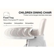 Baby Chair PP Material Baby Dining Feeding Foldable High Chair 3-Level Adjustment Highchairs Seats