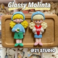 Glossy Molinta Popcorn Girl Big Charms DIY Resin Accessories Decorations Cream Glue Accessories亮面大卡爆米花女孩