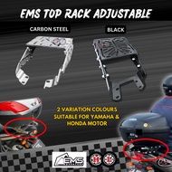 EMS FOLDABLE TOP RACK HEAVY DUTY MOTOR YAMAHA HONDA - Rak Lipat Adjustable Bracket Top Box Monorack 