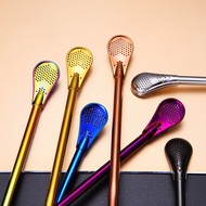 【YM】1 piece stainless steel metal straw straight/bent reusable washable/stainless steel filter straw/stainless steel spoon