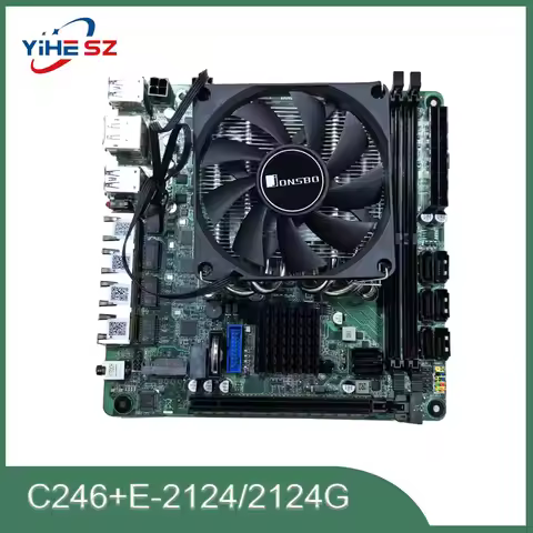 E-2124/2124G+C246 ITX NAS Motherboard 8 SATA 3.0 4 LAN I226 2.5G 2*M.2 NVME 2*DDR4 PCIE 16X NAS Boar