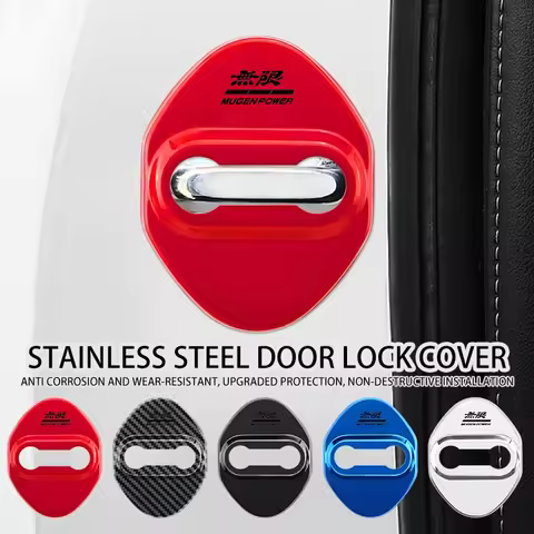 4Pcs Car Door Lock Buckle Zinc Alloy Protective Covers For Honda Insight Vezel CRV Odyssey Pilot Jaz