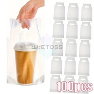 100pcs Single/Double Cup Packaging Bag High Quality Plastic Bag Milk Tea Cup Packaging Matte Plastic