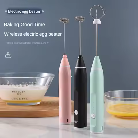 Electric milk mixer, portable egg beater, dual stick USB rechargeable handheld beverage coffee machi