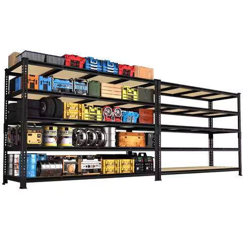 60" W X 24" D X 72" H Heavy Duty Garage Storage Shelves - Adjustable Metal Shelving Unit, 5 Tier Ind