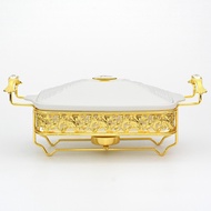 Rectangular Ceramic Buffet Stove Table Hot Pot Alcohol Pot Food Heating Container Alcohol Pot