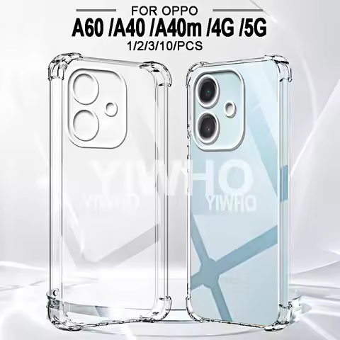 1/2/3/10 Pcs Transparent Case for Oppo A60 A40 A80 A40M 4G 5G Soft TPU Clear Luxury Shockproof Back 