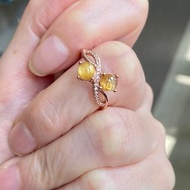 金鈦晶玫瑰金造型925銀戒指