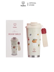 Tora แก้วน้ำสุญญากาศ สแตนเลส เก็บความร้อนเย็น พร้อมหูหิ้ว X-Mas 2025 ขนาด 500 มล. สีงาช้าง