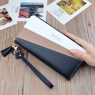 long wallet woman wallet woman Women Long Simple Contrast Color Stitching Student Wallet Wallet