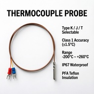 Thermocouple Probe K Type J Type T Type Sensor Class 1 Accuracy -200°C to +260°C 304 Stainless Steel