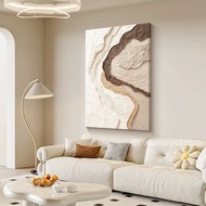 [Solid Wood Frame] Wabi-sabi Style Earth-color Abstract Texture Canvas Painting Living Room Entrance