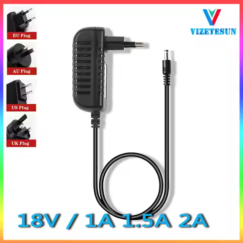 18V 1A 1.5A 2A TV Box Wireless Audio and Video Equipment Power Adapter DC 5.5*2.1MM Universal Voltag