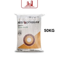 BM Nitrophoska Green 15-15-15+2S 50kg Leaf Fertilizer Baja Subur Pokok dan Daun Cap Singa Kuda Hijau