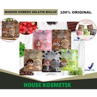 (FREE SPATULA)BPOM BIULUV GELATIN MASK 5 GRAM- GELATIN MASK 100% ORIGINAL BEEF BONE - GELATIN MASK O