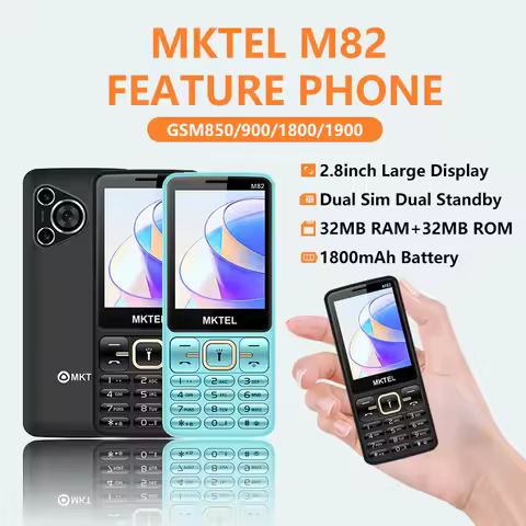 MKTEL M82 Feature Phone Large Keypad 2.8" Dual SIM 1800mAh Bluetooth MP3 Camera Mini Phone