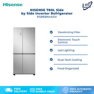 HISENSE 780L Side by Side Inverter Refrigerator RS868N4ASV | Deodorizing Filter | Electronic Touch Control | Led Lighting | Refrigerator with 3 Years Warranty