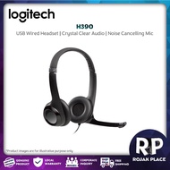 Logitech H390 USB Corded Computer Stereo Wired Headset Noise Cancelling Mic Headphone (981-000014)