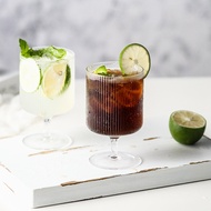 Ultra Light Vertical Stripe Glass Goblet Dessert Glass Whiskey Red Wine Glass 300ml