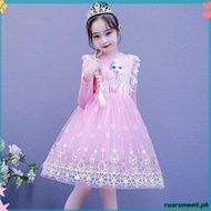 [1-7 Years] Dress Baby Girl Frozen Princess Elsa Dresses for Kids Long Sleeve Autumn Girl Clothes